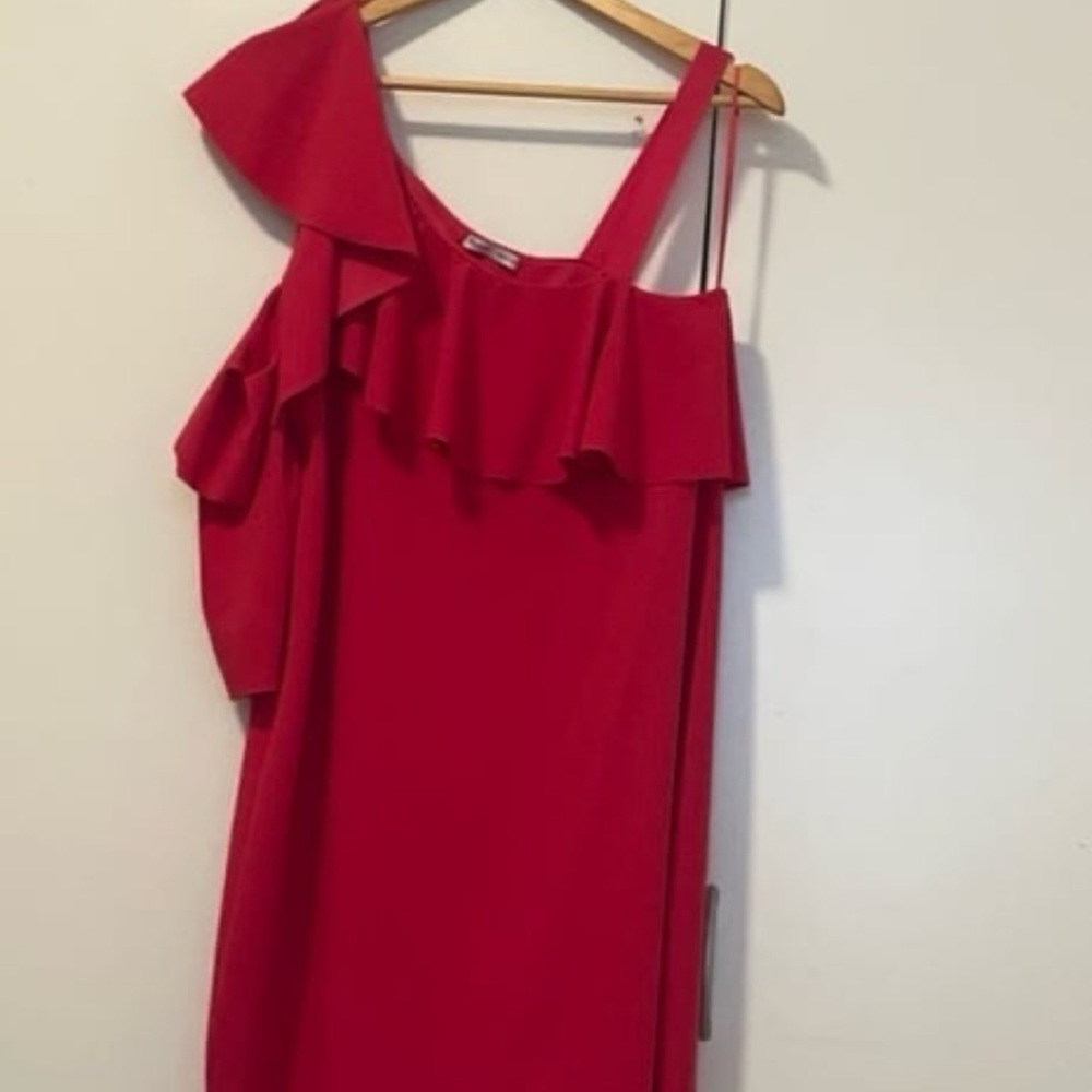 Zara One-Shoulder Red Dress